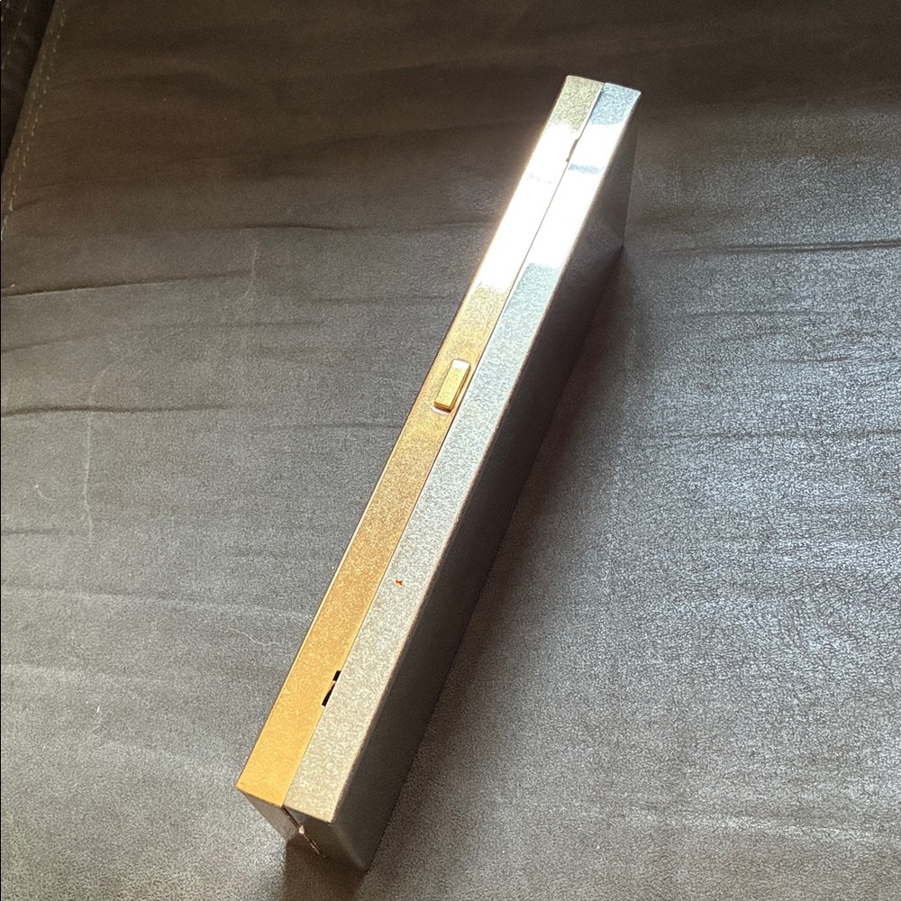 Zara Golden/Silver Elongated Rigid Minaudière. - Picture 7 of 9